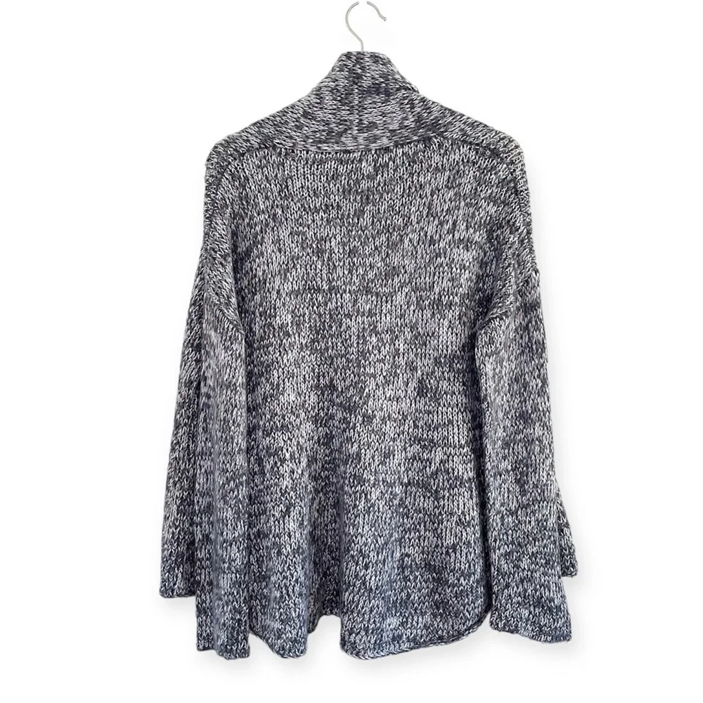 Wooden Ships Mohair Wool Blend Marled Knit Open Front Cardigan Sweater Grey S/M